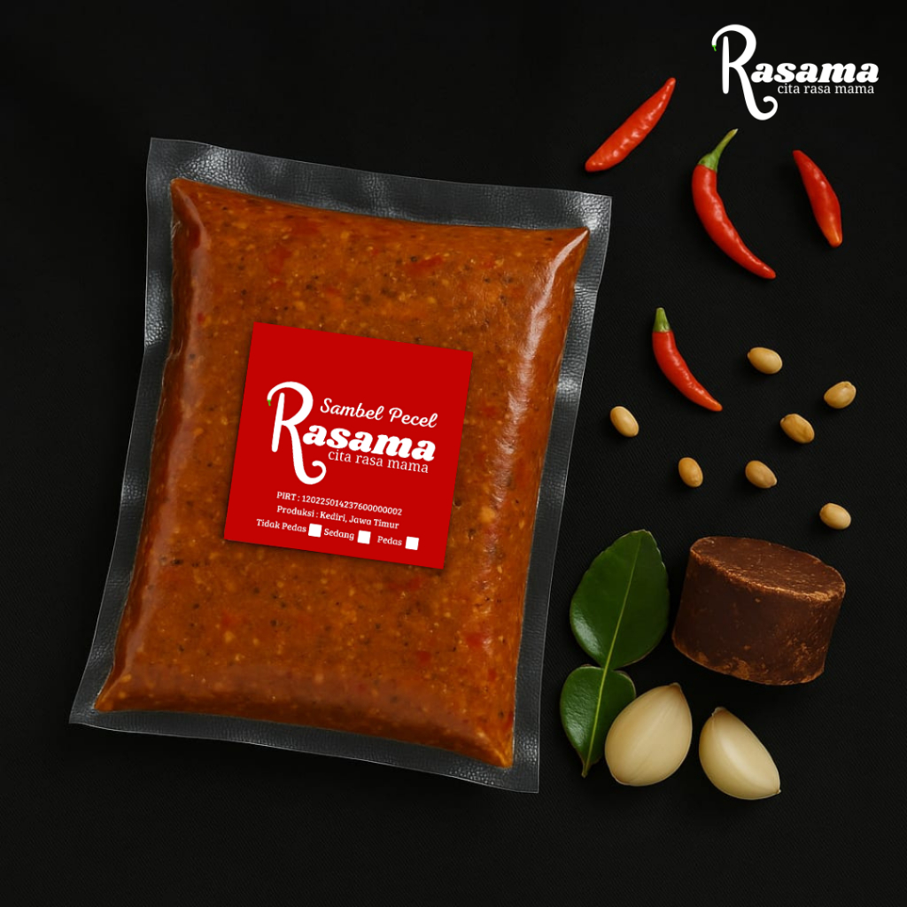 

RASAMA Sambel Pecel Premium Enak Original Sangrai Khas Kediri | Bumbu Sambal Kacang Instan Tanpa MSG