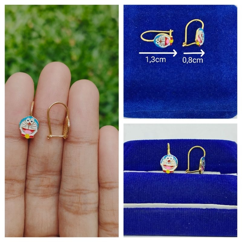 anting kait perak asli silver 925 / anting kait karakter cat warna premium / anting kait karakter fa