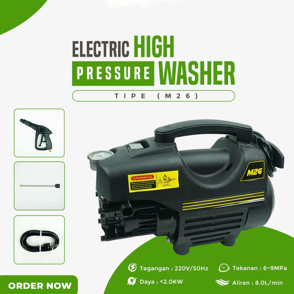 Electric High Pressure Washer Type M26 // High Pressure Washer Mesin Cuci Mobil atau Motor