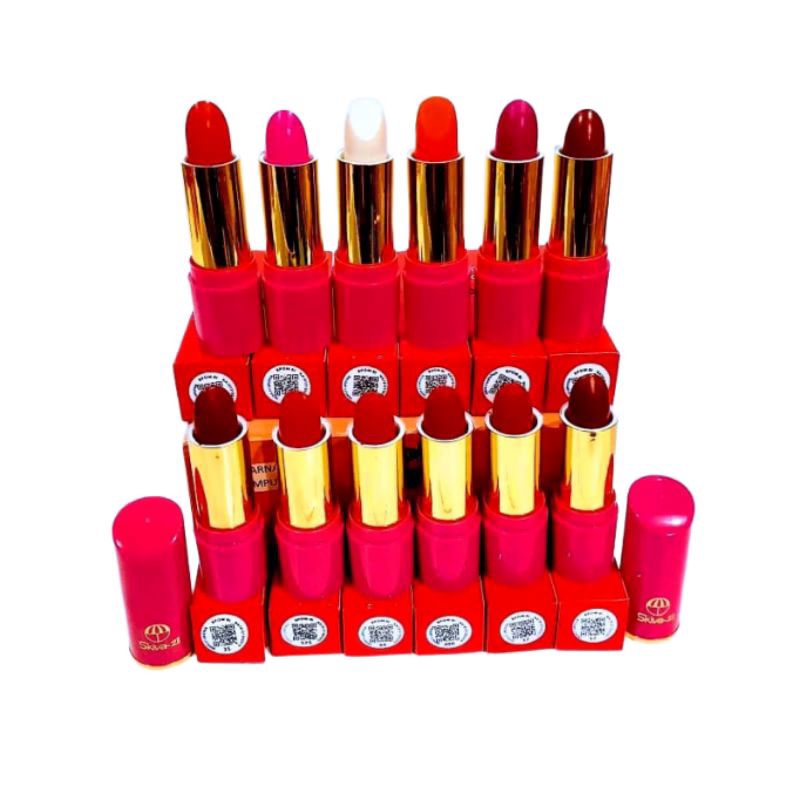 (12 pcs ) Lipstik SKIVA Mix Campur 12 Warna BPOM ORIGINAL