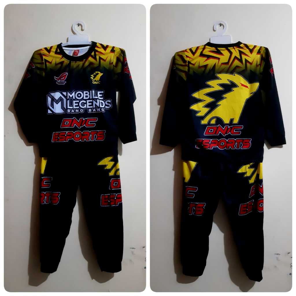 BAJU ONIC ANAK LAKI LAKI LENGAN PANJANG | Setelan Celana Gaming BNL dan Kaos Anak Free Fire FF Gamin