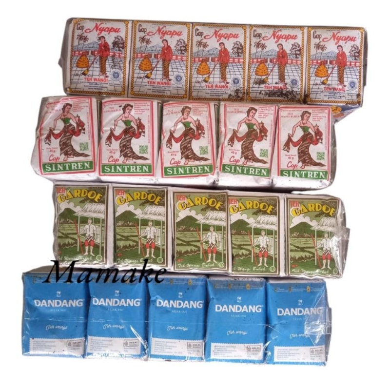 

4 Slop 40pcs@ 40g Teh nyapu, Teh sinten,Teh gardoe, Teh dandang biru