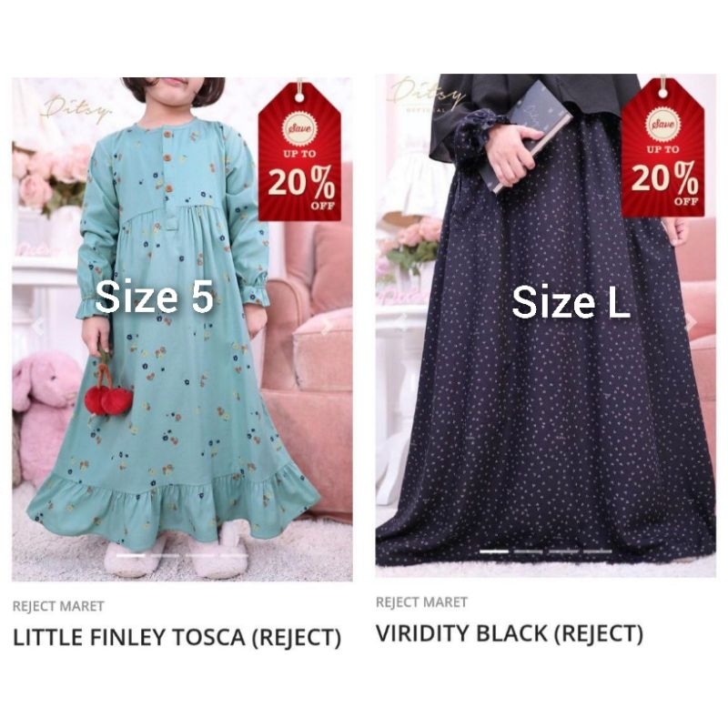 Ditsy reject sale little nightgown original product ready gamis daster little ditsy