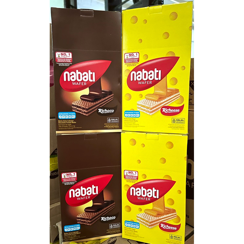 

Nabati Wafer Keju/Cokelat BOX - 1 Box isi 20 bks @5gr