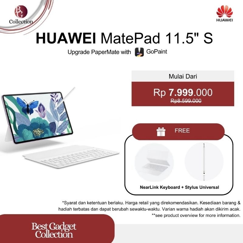 HUAWEI MatePad 11.5"S PaperMatte [8+256GB] NearLink Accessories GoPaint PC Level WPS
