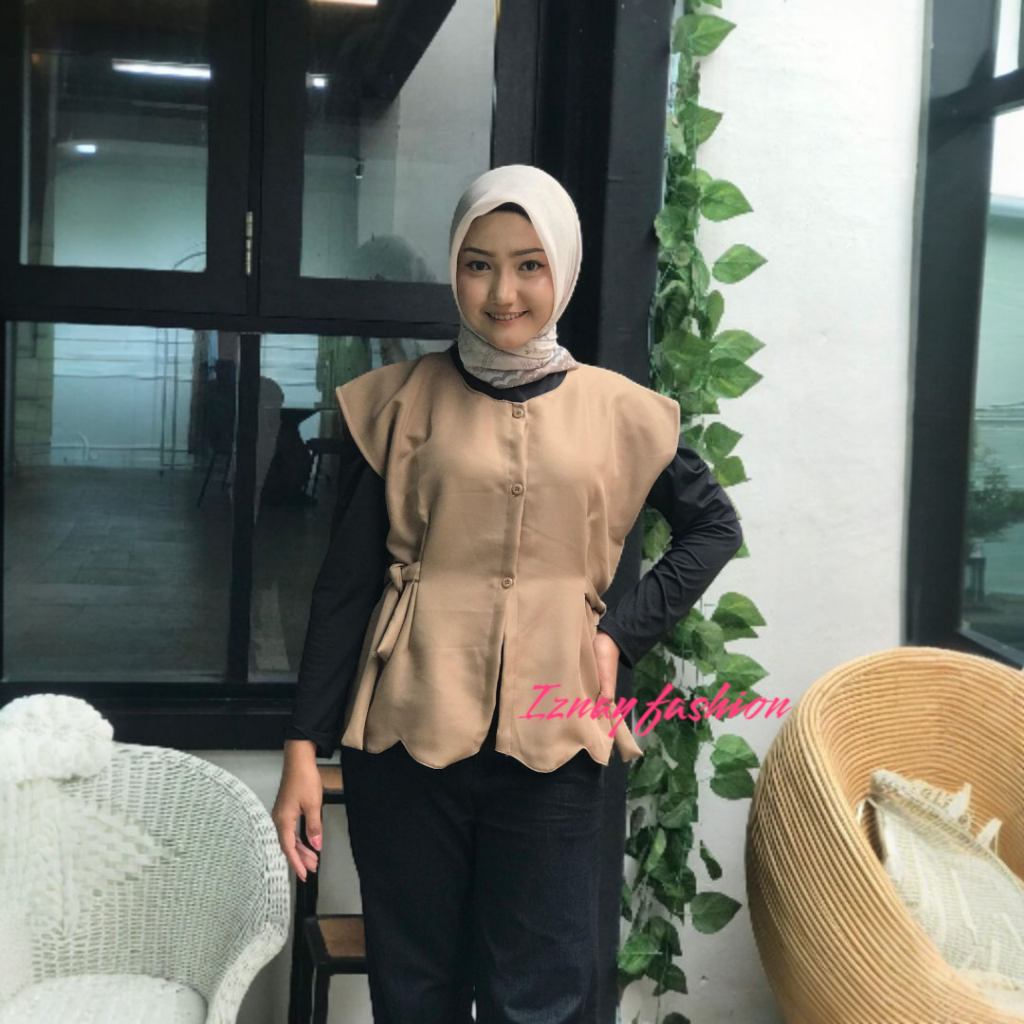 Vest Cherish Rompi Wanita Semiwoll Tali Pinggang