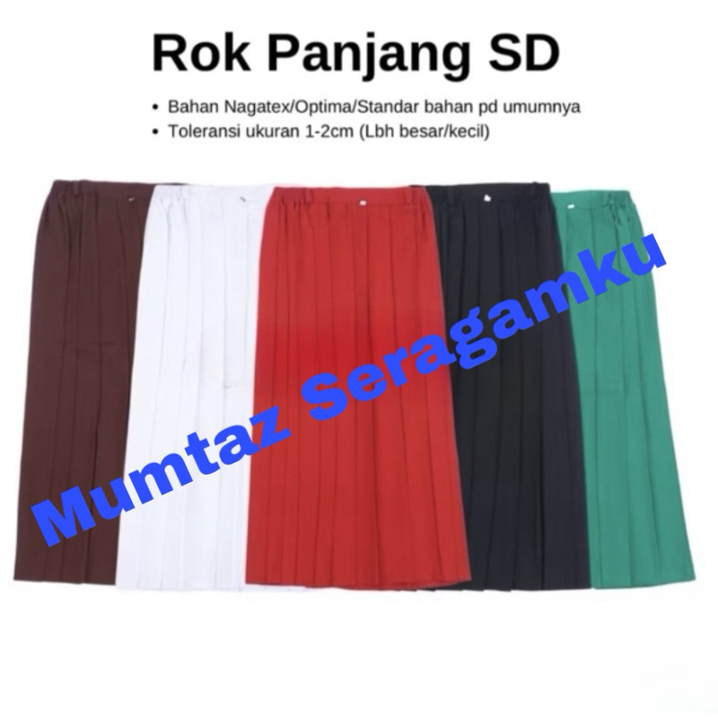 ROK PANJANG SEKOLAH SD Rok Rampel Anak Perempuan Seragam Sekolah SD MI MERAH PUTIH HITAM COKLAT