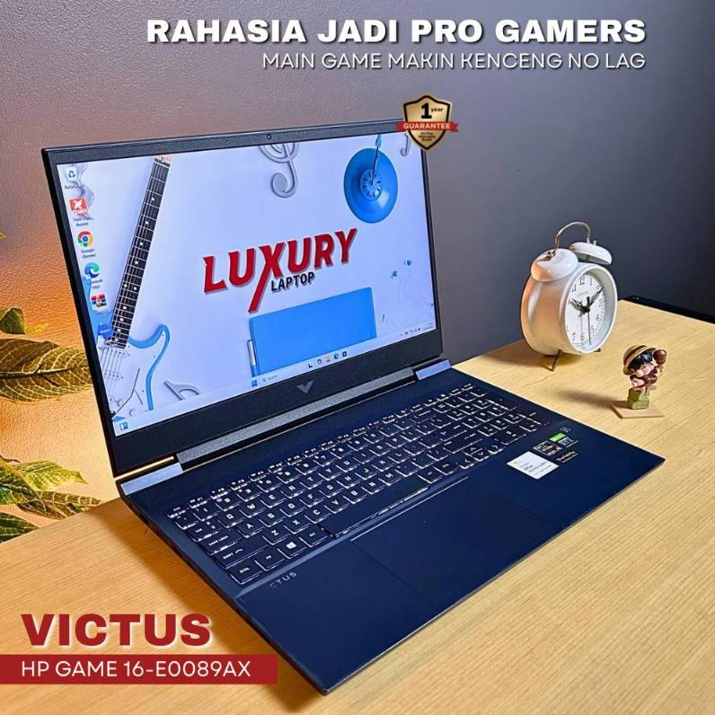 LAPTOP GAMING HP VICTUS 16 E0089AX SLIM RYZEN 5 NVIDIA RTX 3060 SSD RAM LAYAR 144Hz BACKLIGHT SECOND