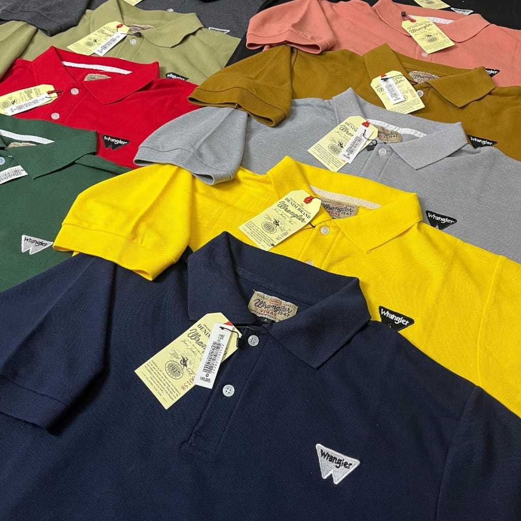 Baju Kaos Polo Shirt Pria / Kaos Kerah Premium Wrangler Original / Kaos Kerah Lengan Pendek Logo Pol