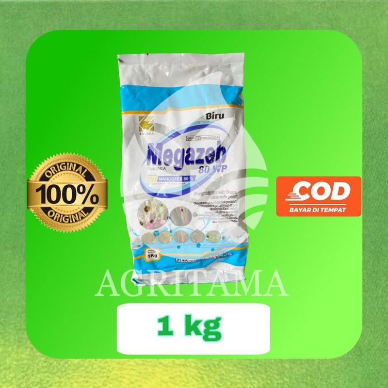 Megazeb biru 80wp 1kg & 500gr fungisida mankozeb biru