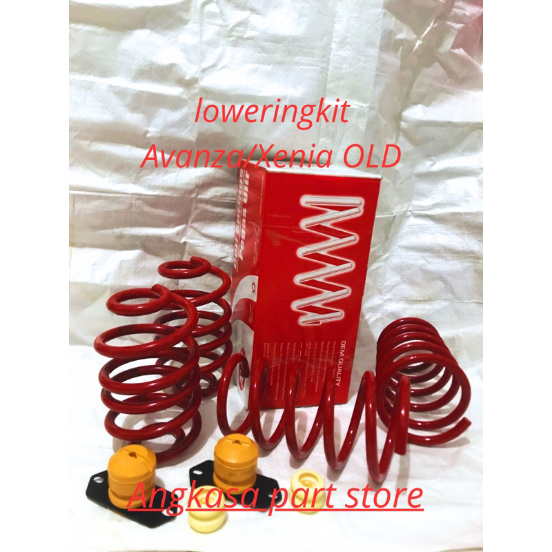 lowering kit per keong/coil spring APM  per ceper +stopper spon busa empuk Avanza/Xenia OLD 2003-201