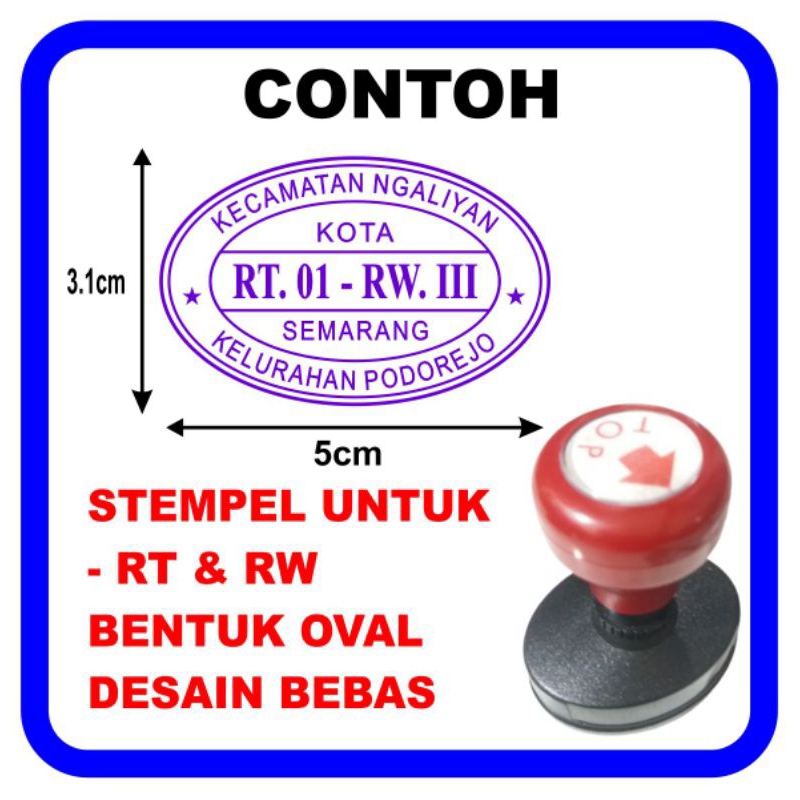 

STEMPEL FLASH OVAL RT RW UKURAN OVL51