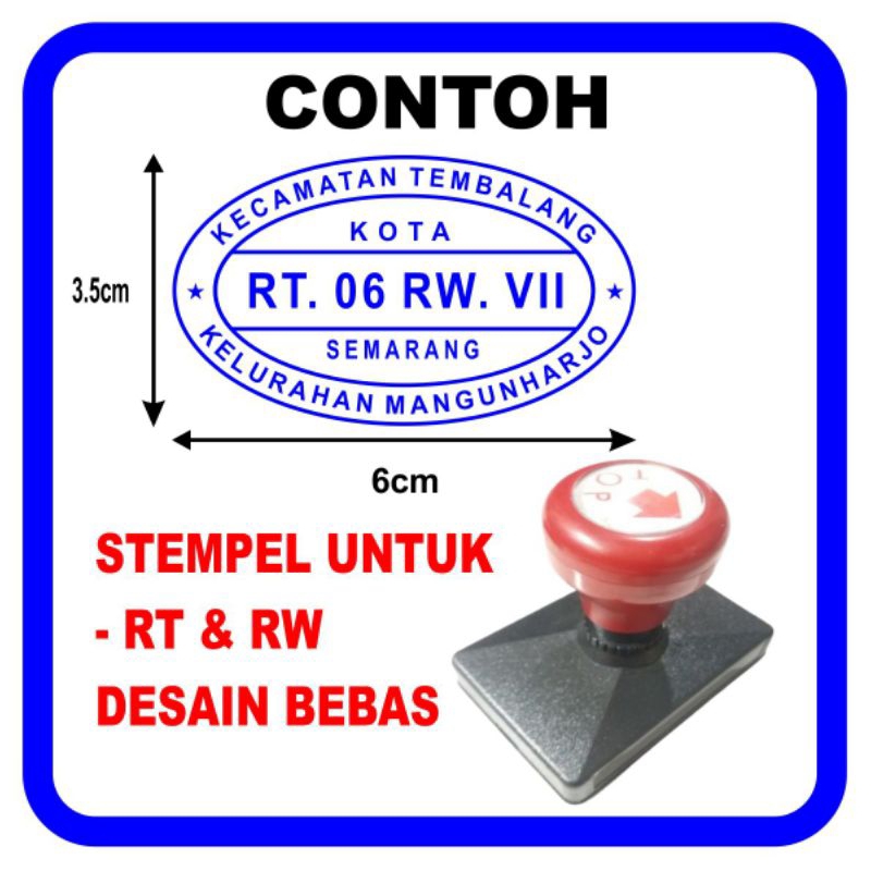 

STEMPEL WARNA RT RW BESAR UKURAN 3,5cm X 6cm