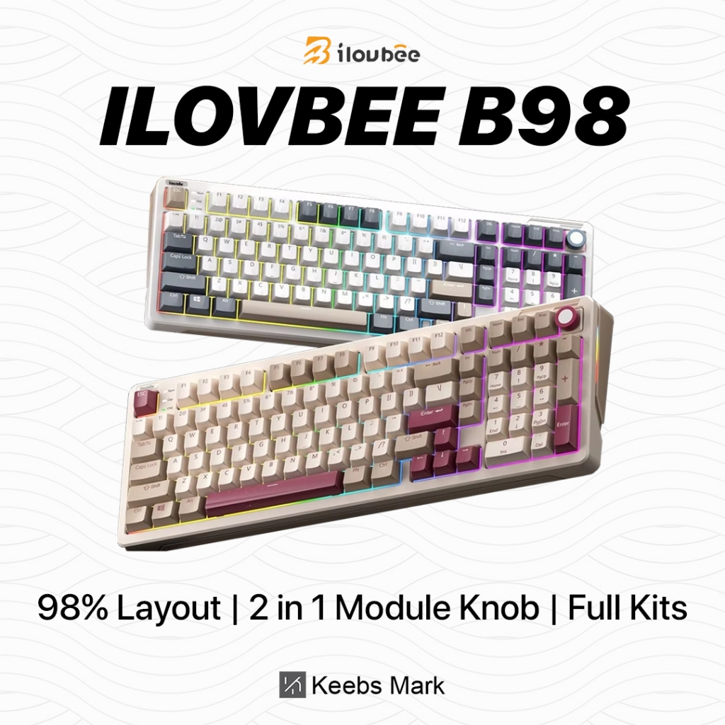 ILovBee B98 Tri Mode RGB Wireless Full Layout Mechanical Keyboard