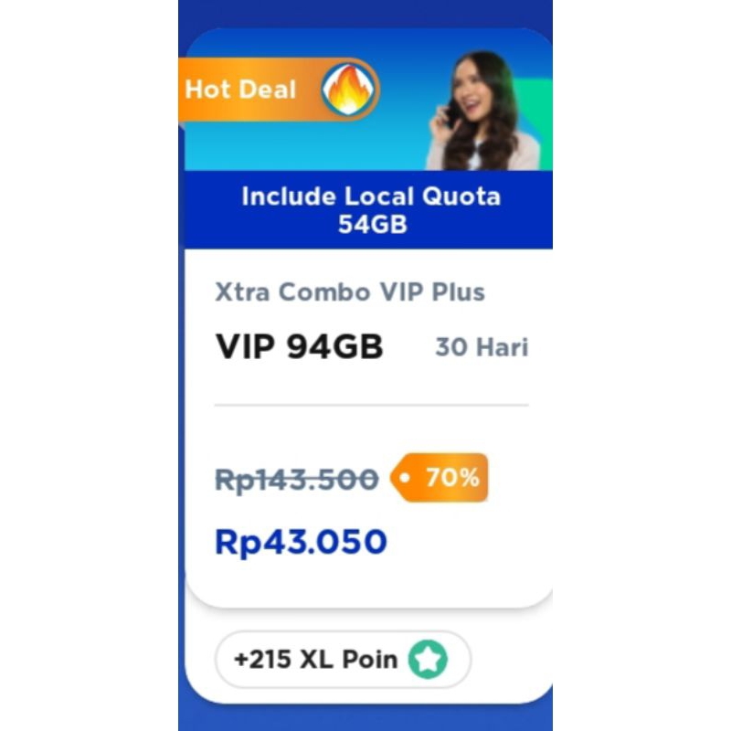 kartu XL VIP diskon 70% cukup isi pulsa 45k/bulan untuk perpanjangan otomatis