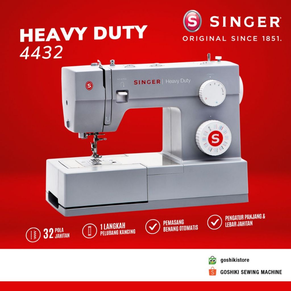 SINGER 4432 - Mesin Jahit Heavy Duty Portable