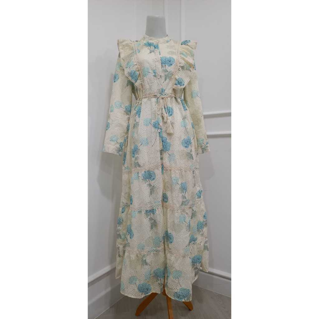 Gamis Charlie | Dress LaFreya | Dress Maxi | Gamis Bangkok | Gamis Putih | Dress Katun Bordir
