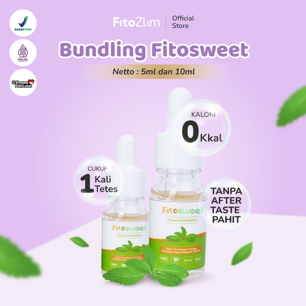 

FitoSweet Liquid Stevia Pemanis Alami (Pengganti Gula dengan 0 Kalori) Stevia Sweetener aman Diabet