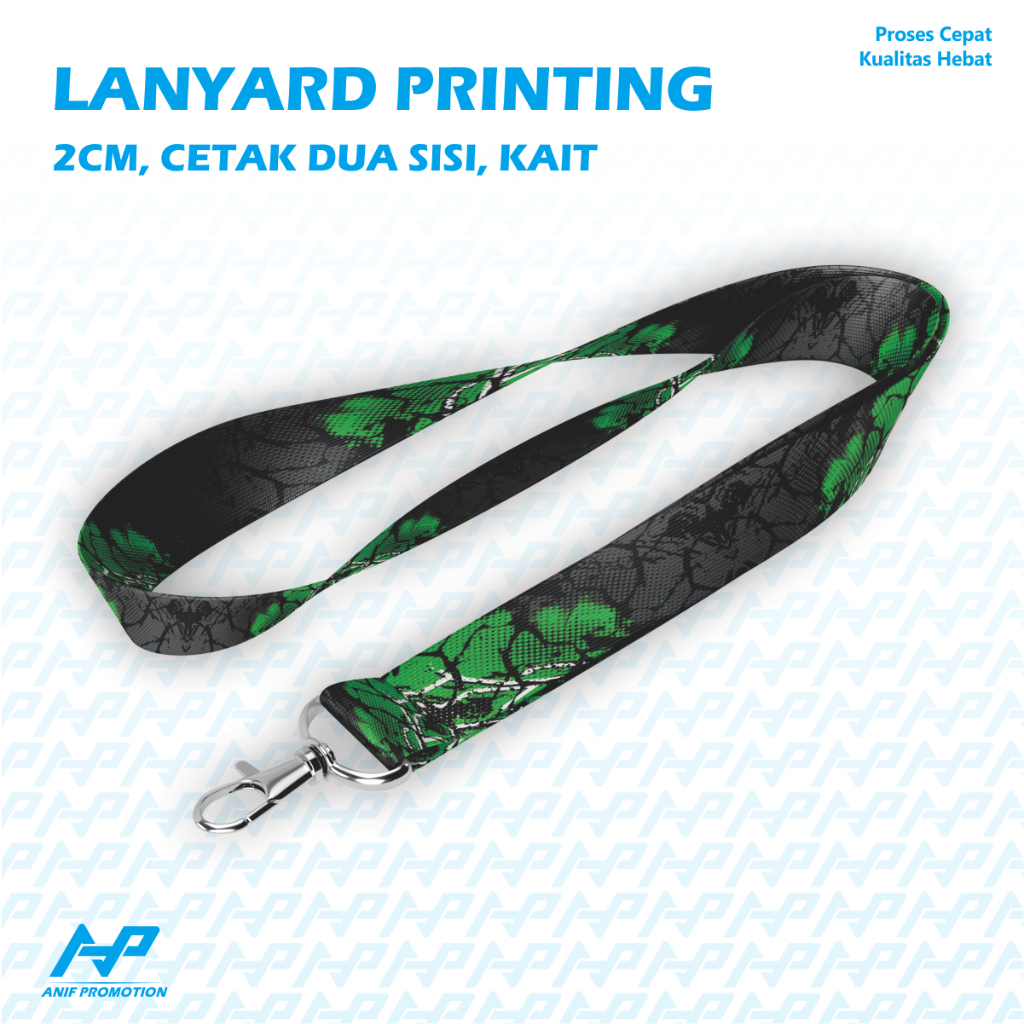 

Lanyard Custom Printing Cetak Dua Sisi 2cm Kait Langsung