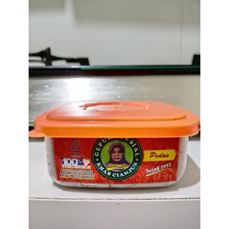 

Gepuk spesial Karwati Rasa Pedas Kemasan Toples 150 Gram