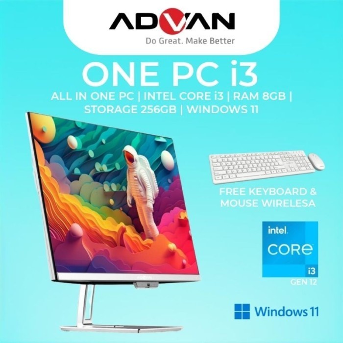 ADVAN AIO ONE PC I3 1215U 8GB 256SSD W11 PC ALL IN ONE