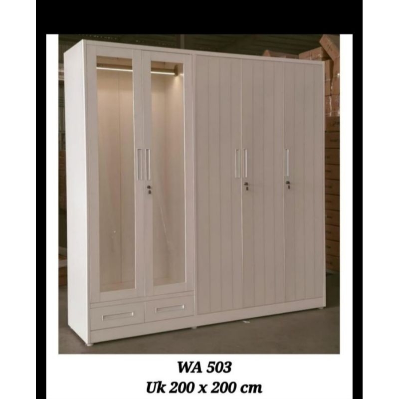 Lemari pakaian model terbaru // Lemari pakaian besi 5p LED // Pintu buka