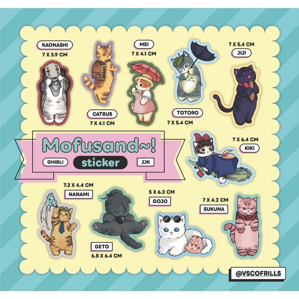 

MOFUSAND STICKER! Ghibli Jujutsu Kaisen Sticker set sheet