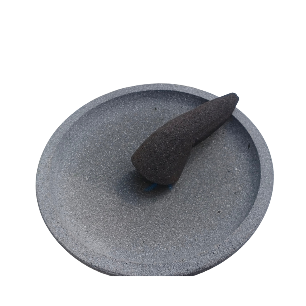 Cobek ulekan Batu Asli Ukuran Besar untuk Lotisan Gado gado Pecel lele