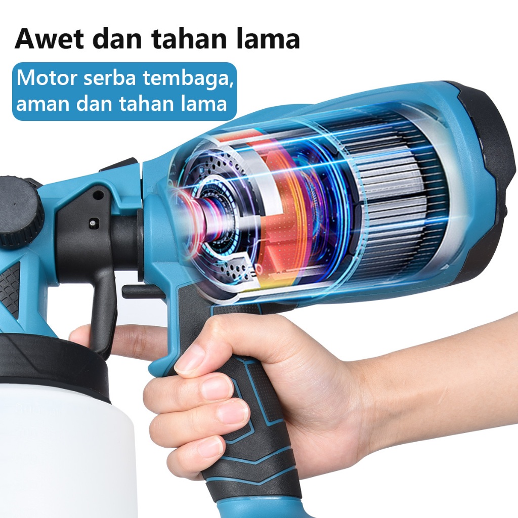 Soarfly Mesin Semprot Cat Elektrik Nirkabel Berkekuatan Kompresor Alat Semprot Cordless Spray Gun