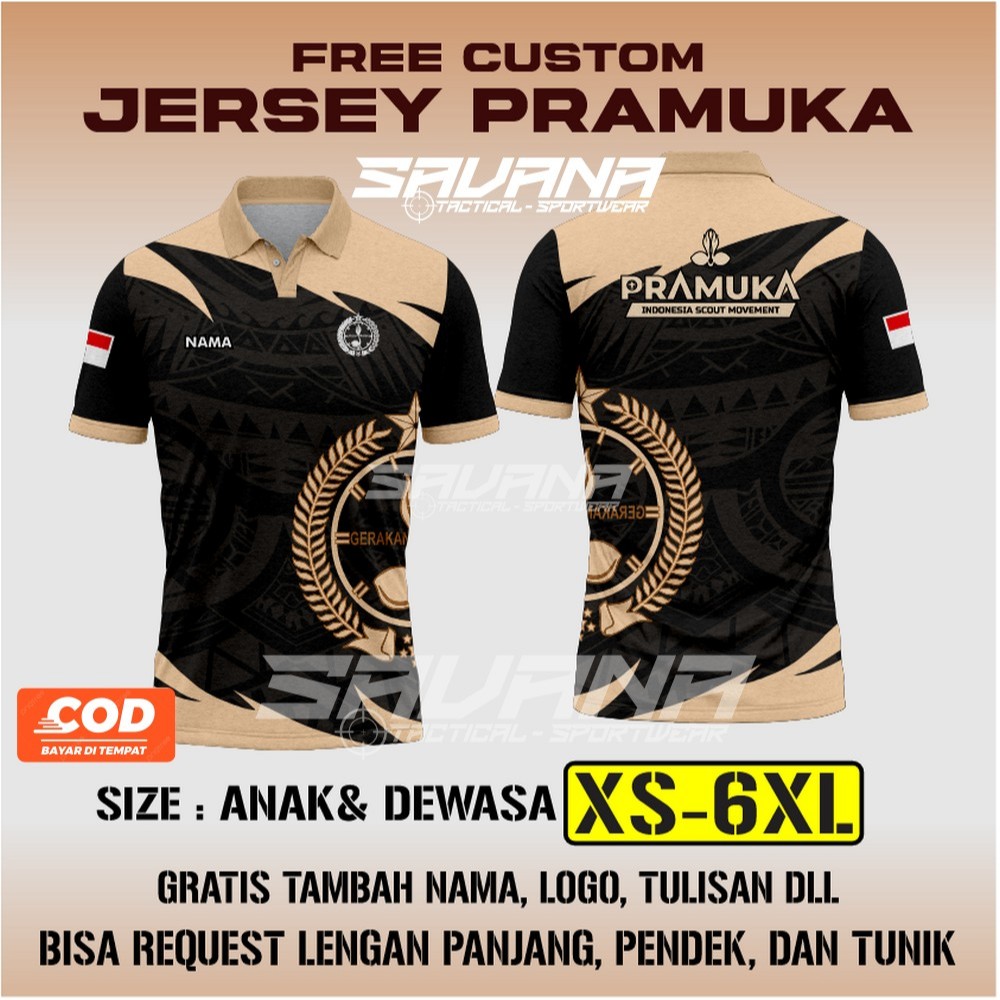 Jersey premium PRAMUKA printing penggalang pdh pdl custom / baju / kaos PR1
