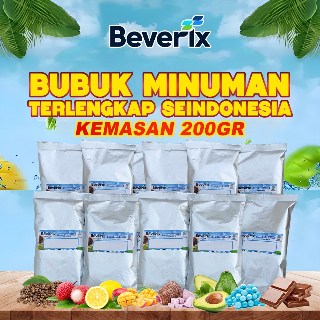 

BEVERIX [Series] (200 GRAM) Bubuk Minuman Premium Rasa Kopi, Cokelat, Buah, Susu, Fruit Tea 200 Gr