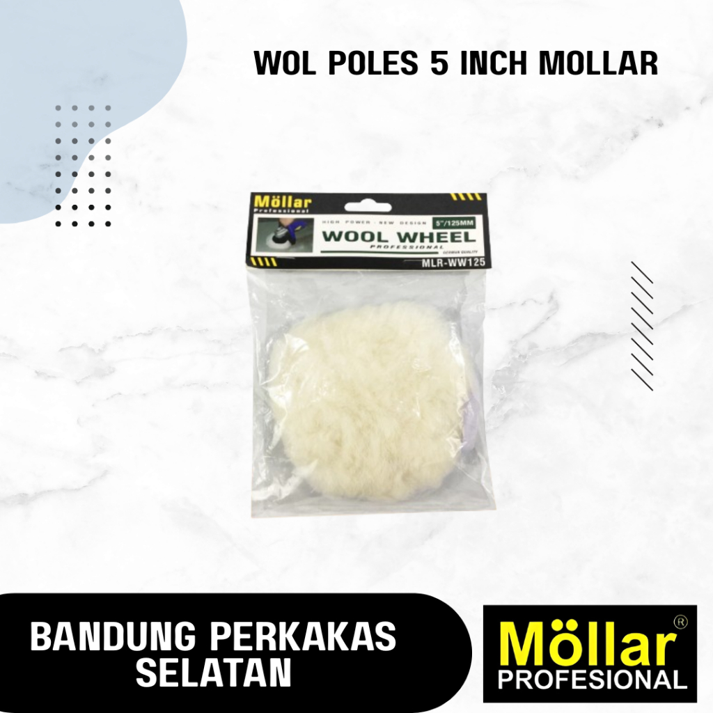 Wol Poles 5 inch Mollar - Wool Polish Bulu Pad Bulu Halus untuk Poles Mobil & Motor