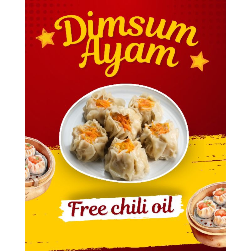 

Dimsum Ayam Premium Frozen Isi 10 Pcs Free chili oil