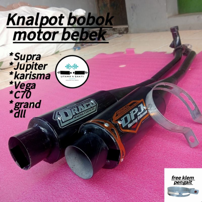 Knalpot/nalpot bobok motor bebek.DPJ,Draco,suara gahar PNP tingal pasang free klaim pengait