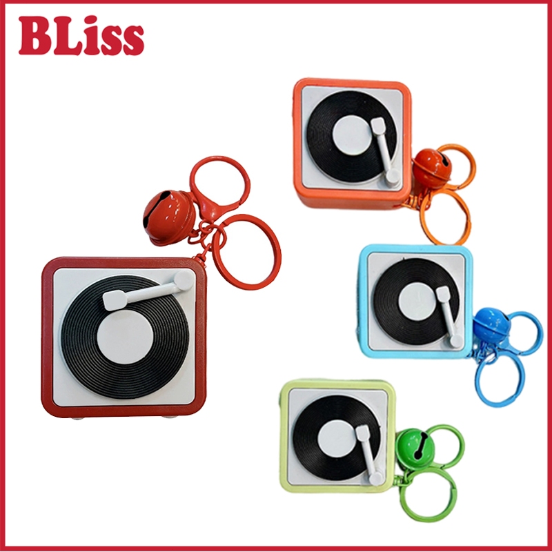 BLiss Gantungan Kunci Retro Gramophone Gantungan Kunci Tas Sekolah Liontin Dengan Rekaman Kotak Musi