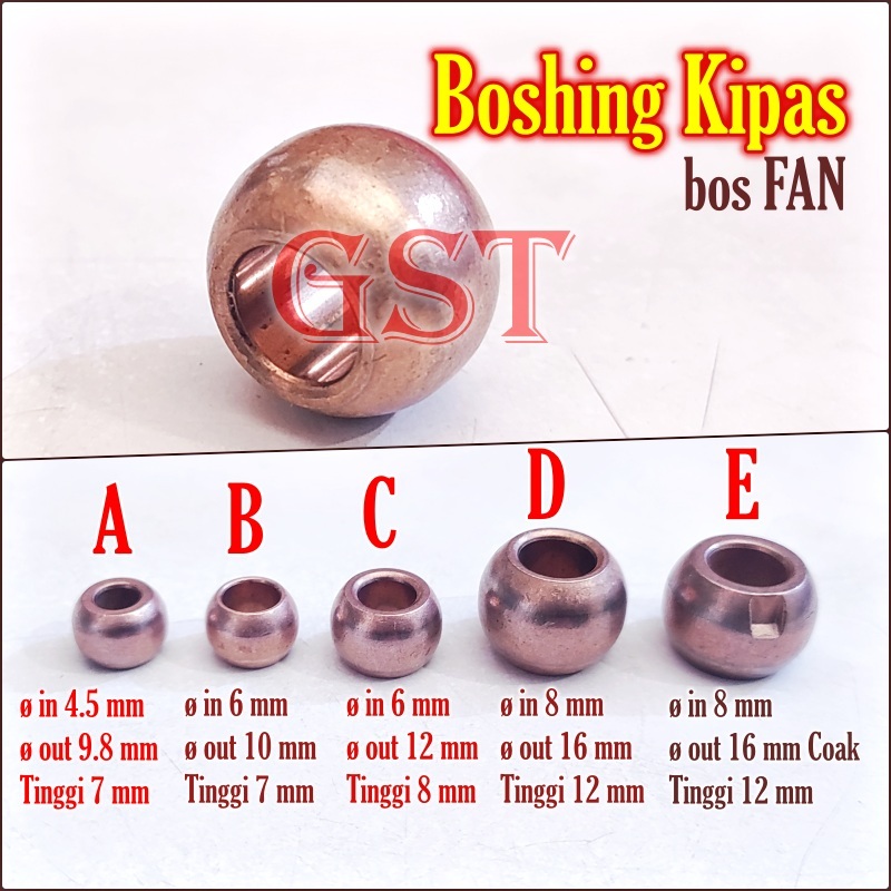 5Pcs boshing kipas angin diameter in 4.5 6 8 mm bos bosing