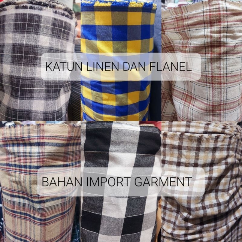 kain katun flanel premium  - kain katun flanel kotak  - kain katun flanel kemeja - kain katun flanel