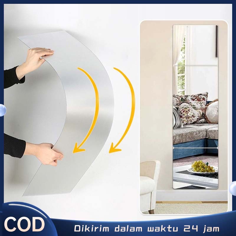 Mirror Acrylic 40*160cm Cermin Dinding Tempel Cermin Tempel Dinding Kacamata Stiker Kaca Cermin Dind