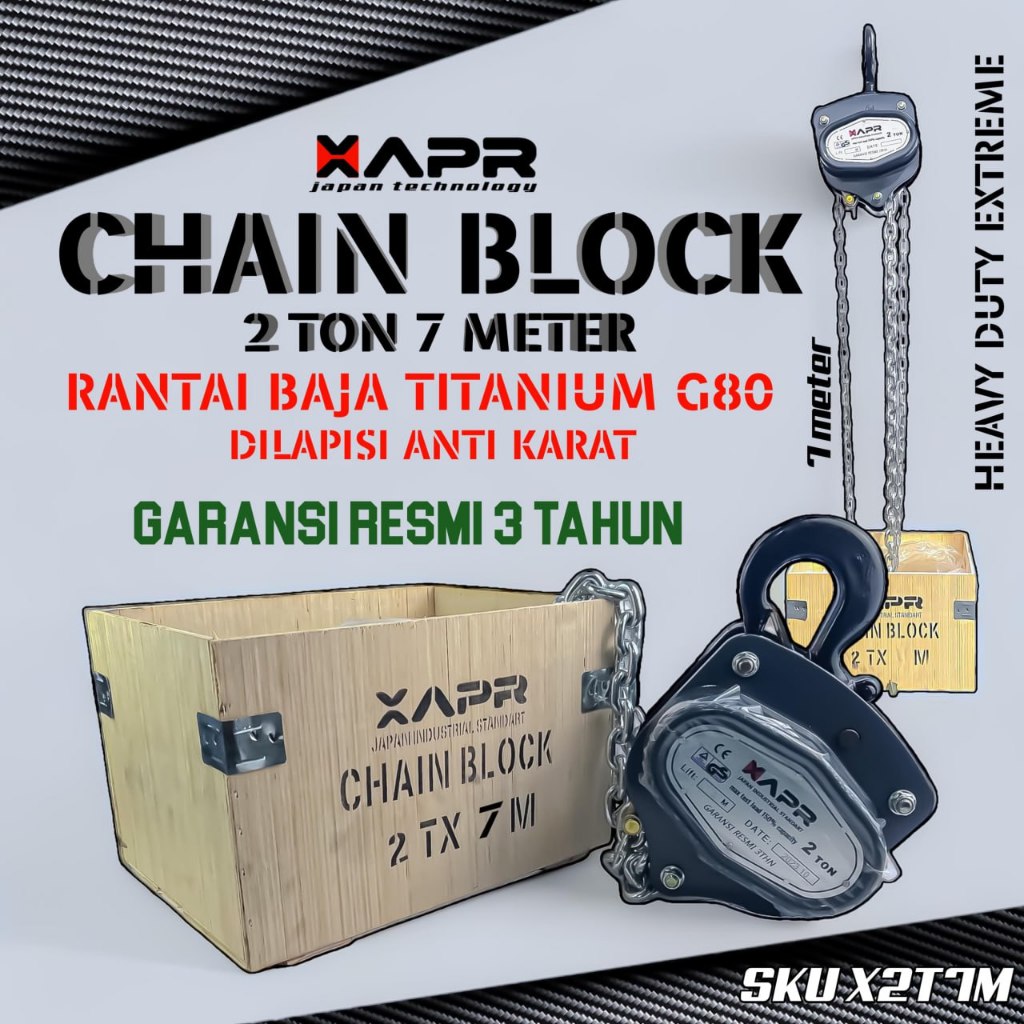 APR JAPAN X2T7M chain block 2ton 7meter katrol kerekan takel lebih kuat dari kondo chainblock