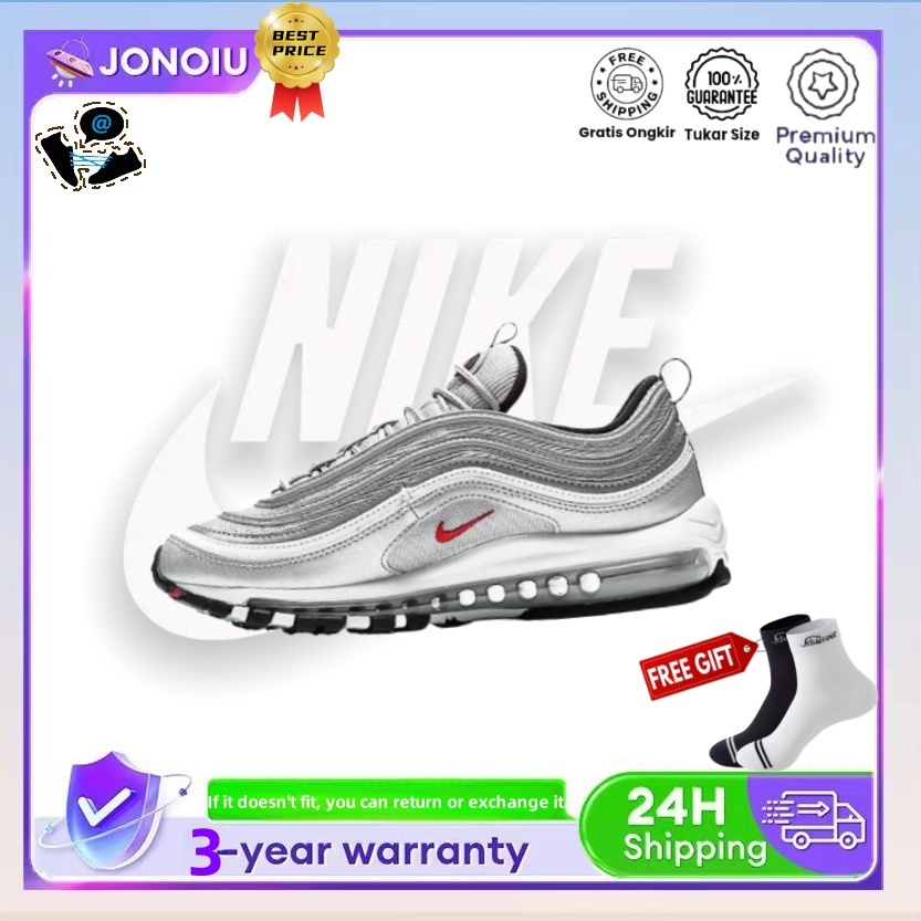 Sepatu lari low - cut Nike Air Max 97 yang cocok untuk segala gaya, terbuat dari kain dan sintetis k