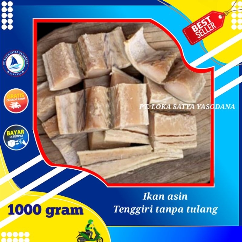 

ikan asin tenggiri potong tanpa tulang 1000gram / 1 kg