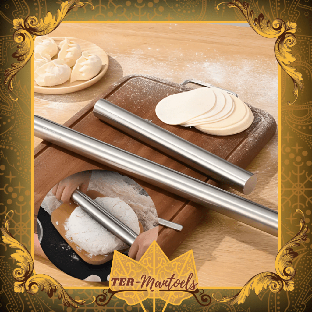 Penggiling Adonan Stainless Anti Karat / Roling Pin Stik Adonan Kue / Gilingan Adonana / Rolling Pin