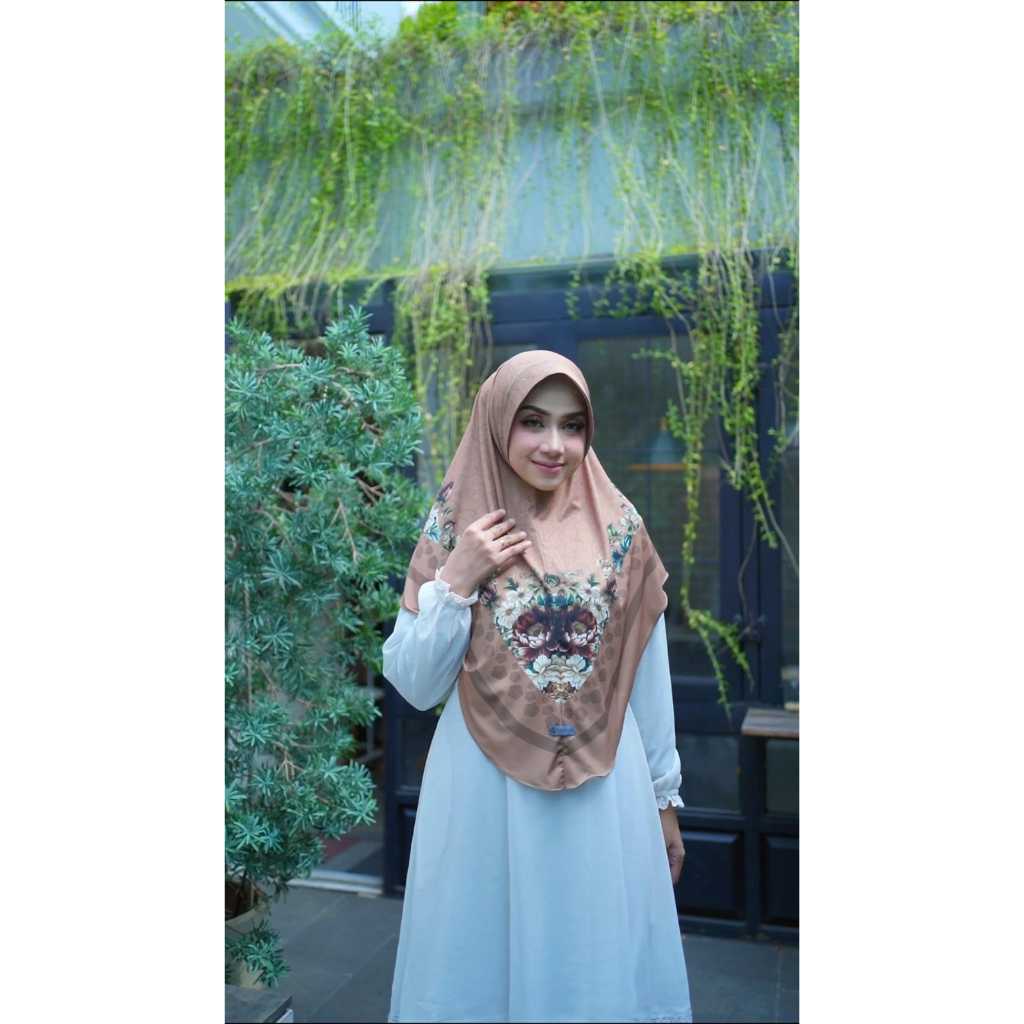 Hijab Bergo Motif Premium / Kerudung Bergo Instan Motif Printing Premium