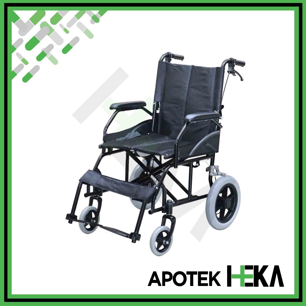 Kursi Roda Travel Lipat Wheel Chair FS 868 Black Steel GEA [TANGERANG]