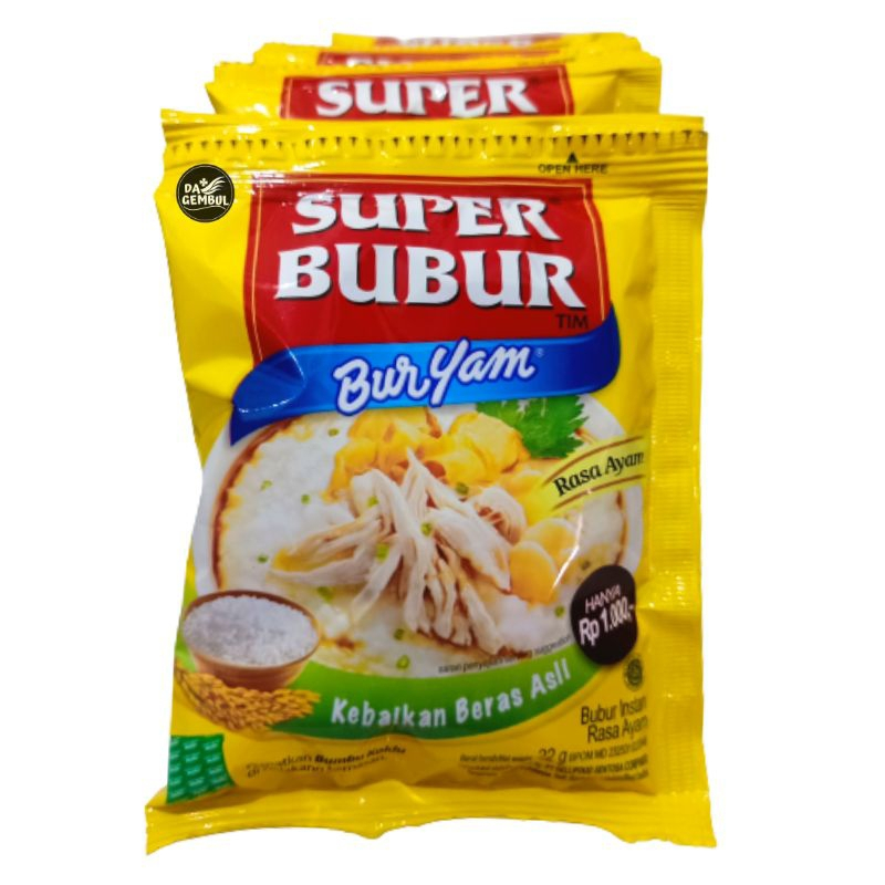 

Super Bubur Instan Seduh Buryam Renceng Rasa Ayam 22 Gram (isi 10 pc)