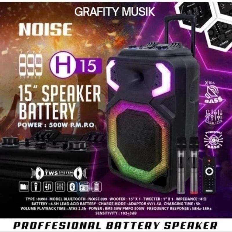 Speaker Portable Noise 899 H 15 Original Speaker Portable Noise 15 Inch