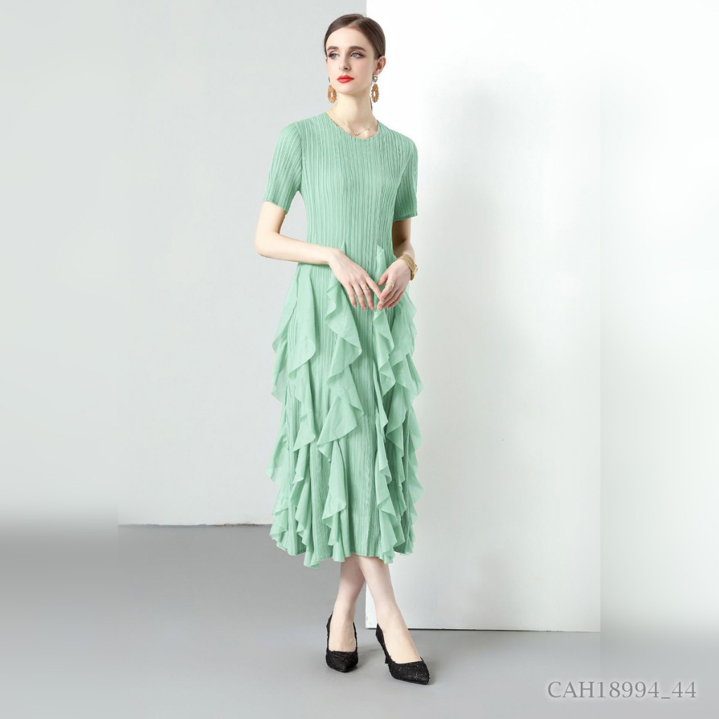 Elayne Pleated Plisket Plain Rumble Dress