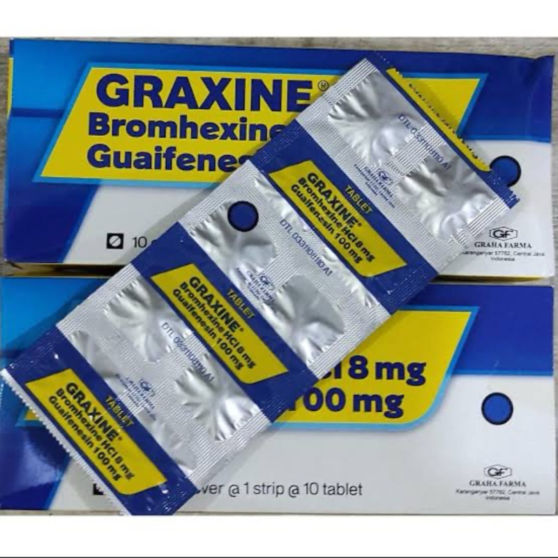 Graxine Strip 10 Tablet - Tablet Obat Batuk Berdahak dan Pengencer Dahak