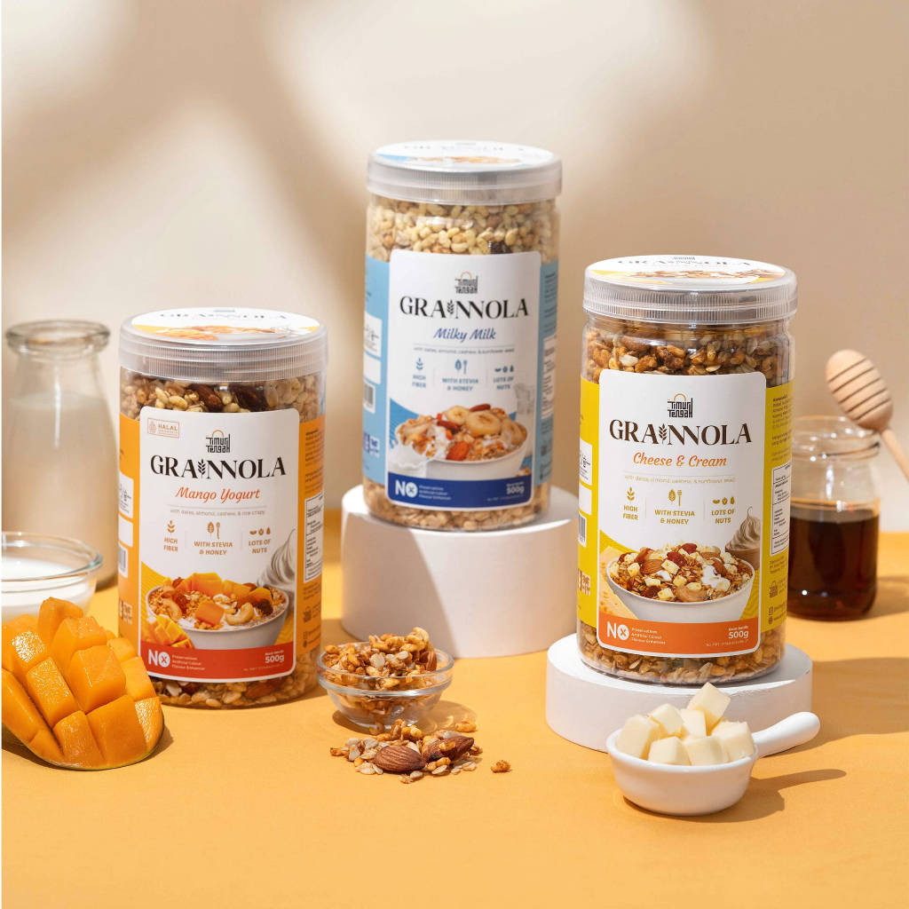 

Grainnola Jar 500 gr Granola Premium Timur Tengah | Dark Chocolate Coklat Blueberry Vanilla Honey Mango Yogurt Cheese and Cream Milky Milk Camilan Sehat Sereal Oatmeal Makanan Kaya Serat