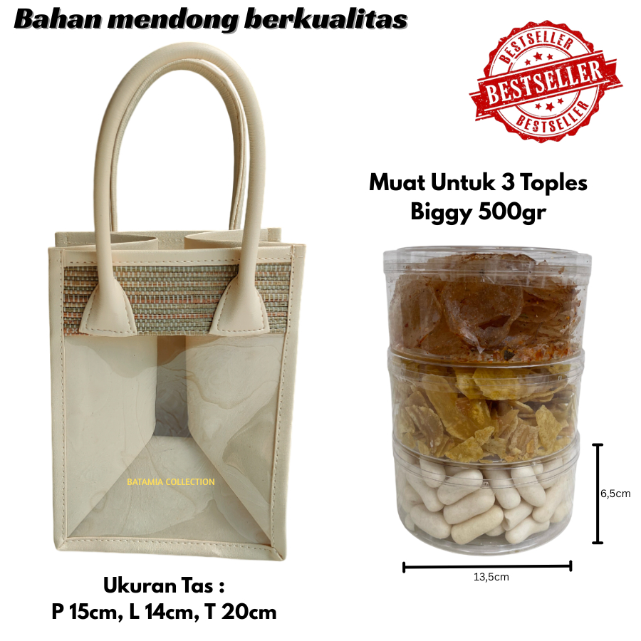 Tas Mika Mendong Isi 3 Toples Tas Hampers Mika Transparan